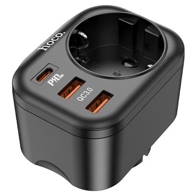 Мережевий фільтр  NS3 (розетка + 2 USB + Type-C) (black) 38139 38139 Hoco