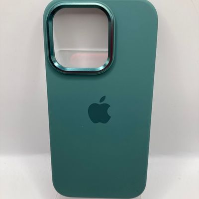 Чохол Silicone case Full (Metal Frame and Buttons) for iPhone 14 Pro Pine green