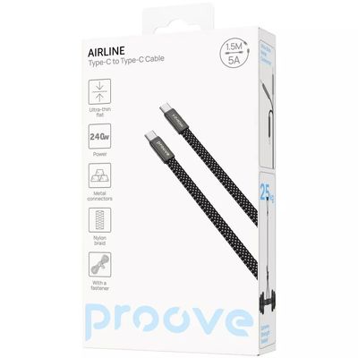 Кабель  AirLine Type-C to Type-C 240W (1.5m) (black) 67117 Proove