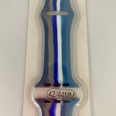 Вироби з силікону Ремінець Ремінець Apple 42mm/44mm Rainbow blue 75571  * Чехол
