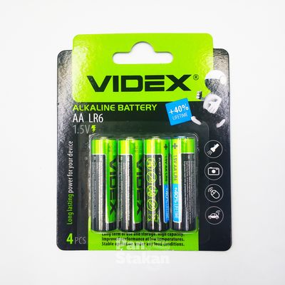 Батарейка VIDEX ALKALINE 1.5V AA LR6 (2шт/60шт/720шт) 56098