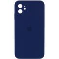 Чохол Silicone Case Square Full Camera Protective (AA) для Apple iPhone 11 (6.1) (Темно-синій / Midnight blue) 00040234 Чехол