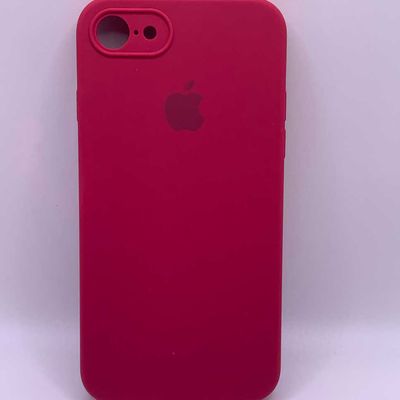 Чохол Silicone Case Square Full Camera Protective (AA) для Apple iPhone 7 / 8 / SE (2020) (4.7) (Червоний / Rose Red) 40229* Чехол