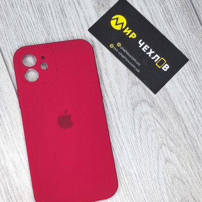 Чохол IPhone 12 Silicone Case Full  Сamera Protective rose red 72158 Китай