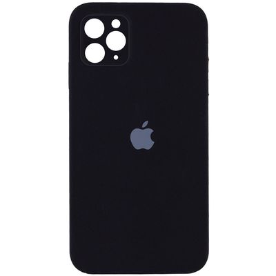 Чохол Silicone Case Square Full Camera Protective (AA) для Apple iPhone 11 Pro Max (6.5) (Чорний / Black) 00040236 00040236 Чехол