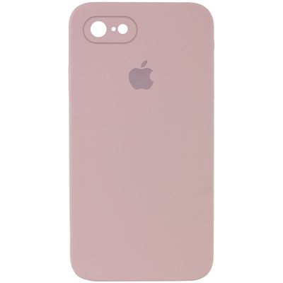 Чохол Silicone Case Square Full Camera Protective (AA) для Apple iPhone 7 / 8 / SE (2020) (4.7) (Рожевий / Pink Sand) 40229 40229 Чехол