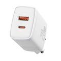 МЗП Compact Quick Charger 20W QC+ PD (1Type-C + 1USB) (white) 32367 Baseus